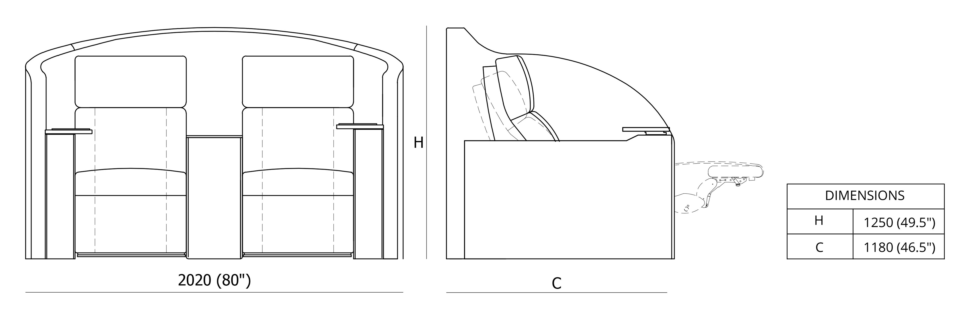 Cocoon Privacy Panel Dimensions