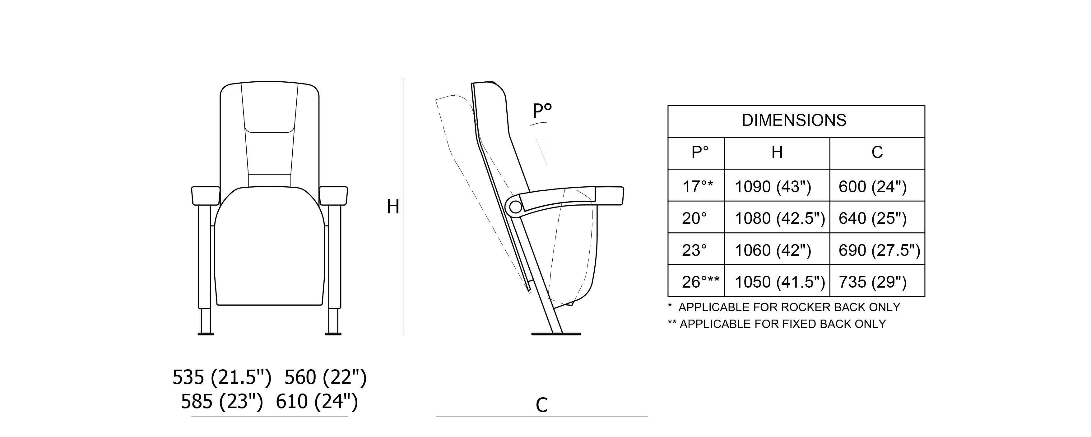 Paragon 755 Dimensions