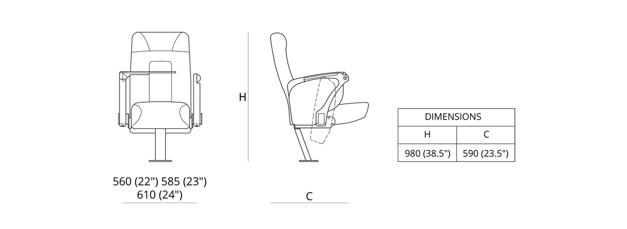 Wrimatic Riviera T600 Dimensions